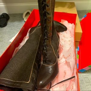 Charles David Lace up brown boots